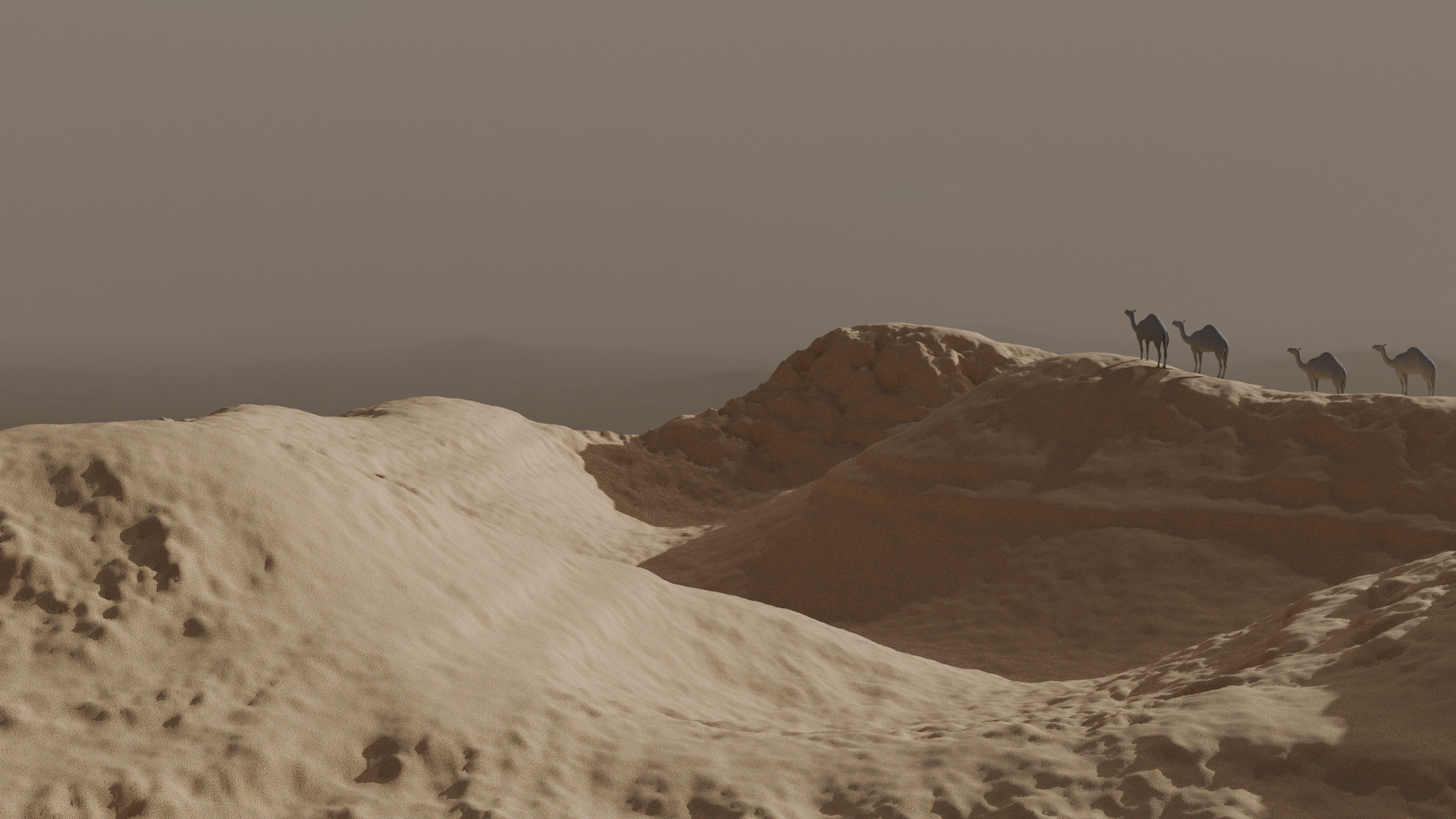 TerraForge — desert landscape with camels